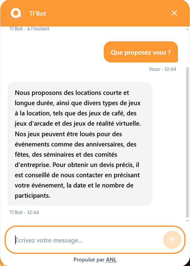 Widget de chat ANL — Benjamin